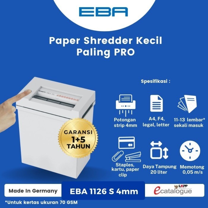 

100% GERMANY - EBA Penghancur Kertas Paper Shredder 1126 S 20 ltr