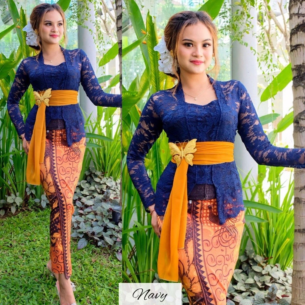 [EXCLUSIVE] MODEL TERKINI Baju Kebaya Brokat SETELAN Kebaya Bali SOFIA LILY dan Rok Moscreft Batik