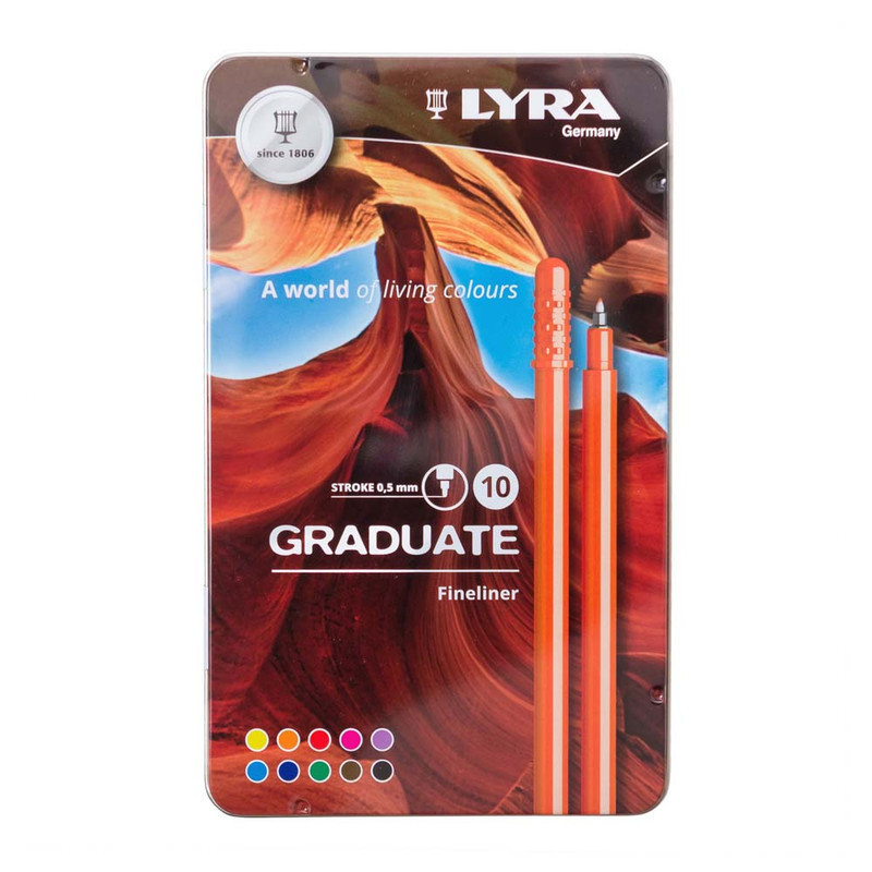 

Lyra-Graduate Fineliner Metal Box 10 Pcs