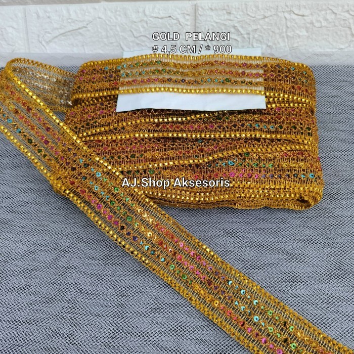 

RENDA GOLD SILVER / RENDA BORDIR MOTIF TENGAH LEBAR 4 CM / 4,5 CM