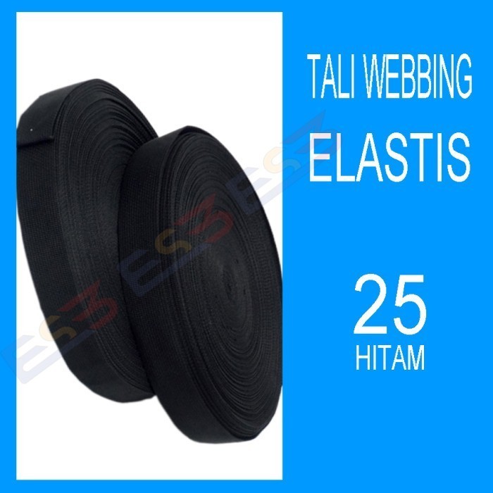 

Tali Webbing Elastis/Karet/Pita Bisban /Bias Tape/Webbing 2.5 Roll