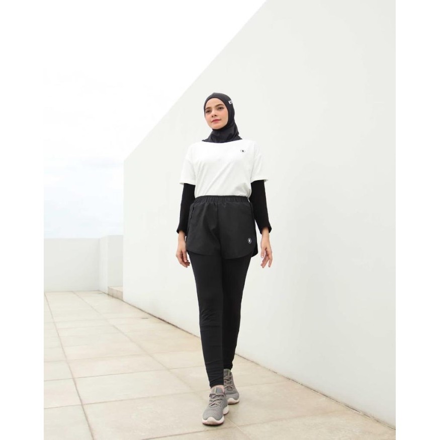 Hitjab - Celana Olahraga 2 In 1 Legging Sport Wanita Lari Marathon