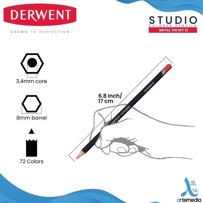 

Pensil Warna Derwent Studio 12 Pencil Color Metal Tin Set