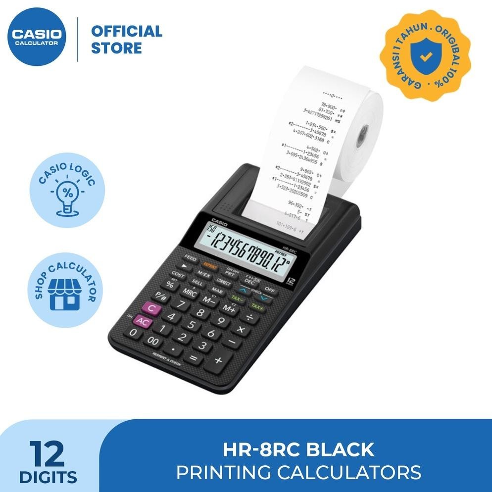

promooo baru casio kalkulator hr-8rc - hitam - kalkulator cetak/kasir - 12 digit