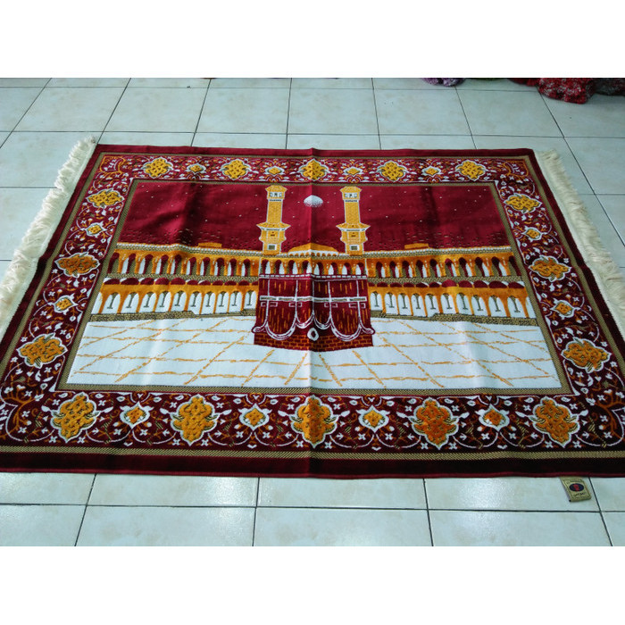 Pajangan Dinding Motif Ka'Bah Warna Maroon