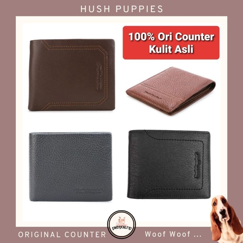 [READY] HP182 - Jast[p] HUSH PUPPIES DOMPET LIPAT SHORT WALLET KARTU CARD HOLDER PRIA WANITA KULIT A