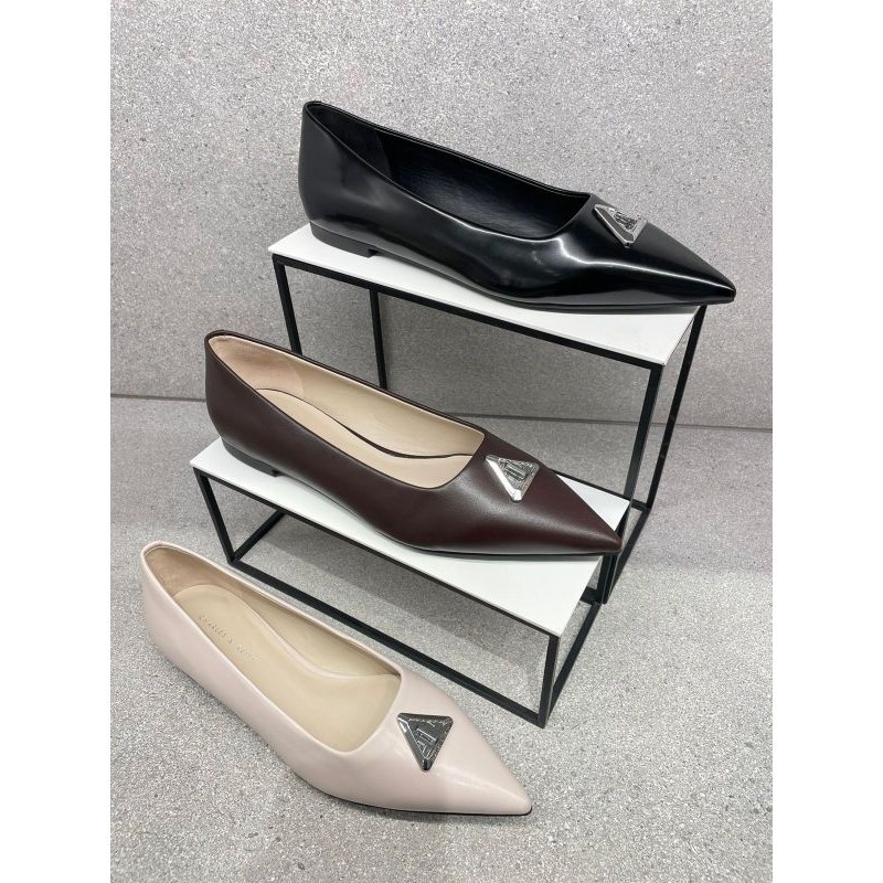 #1-70900471 Trice Flat - Jast[p] CK ORIGINAL COUNTER METALLIC ACCENT POINTED TOE SHOES FLATSHOES STO