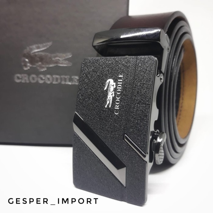 Gesper Pria Crocodile Ikat Pinggang Kulit