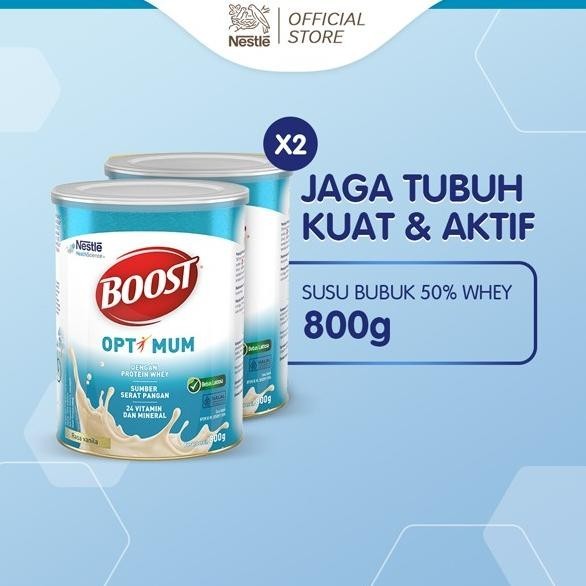 

NESTLE BOOST Optimum Susu Nutrisi Vanila Kaleng 800gx2pcs H24S