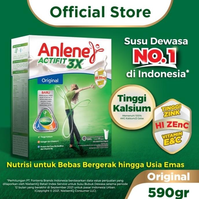 

Anlene Actifit 3X Susu Bubuk Dewasa Original 590g - Tulang & Sendi