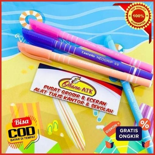 

Terlaris (1Pack)Pulpen Bolpen Bolpoint Standard Castello Neogrip Anti Macet Terbaik