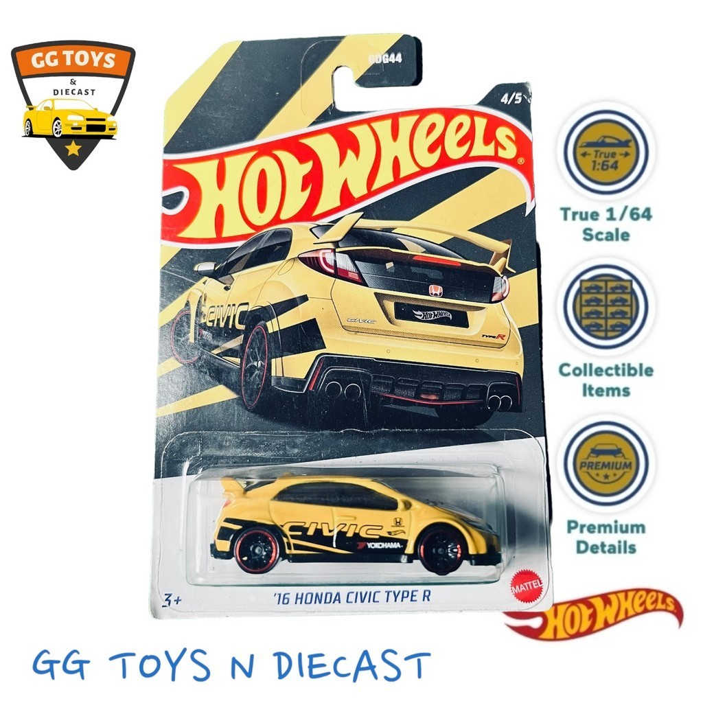 Hotwheels HW Reguler Honda Civic Type R Kuning Tampo Civic