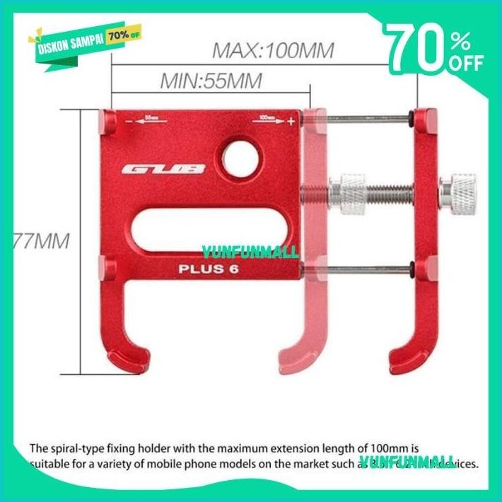GUB PLUS 6 PRO 6 PHONE HOLDER HP SEPEDA MOTOR ROTASI 360 BEST SELLER 