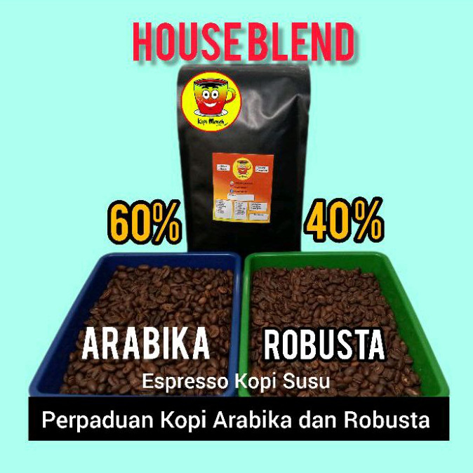 

Houseblend Beans Biji Kopi Bubuk Es Kopi Susu 60%40% Arabika Mix Robusta 1Kg 500gram 250gram Premium Termurah Terlaris Terenak