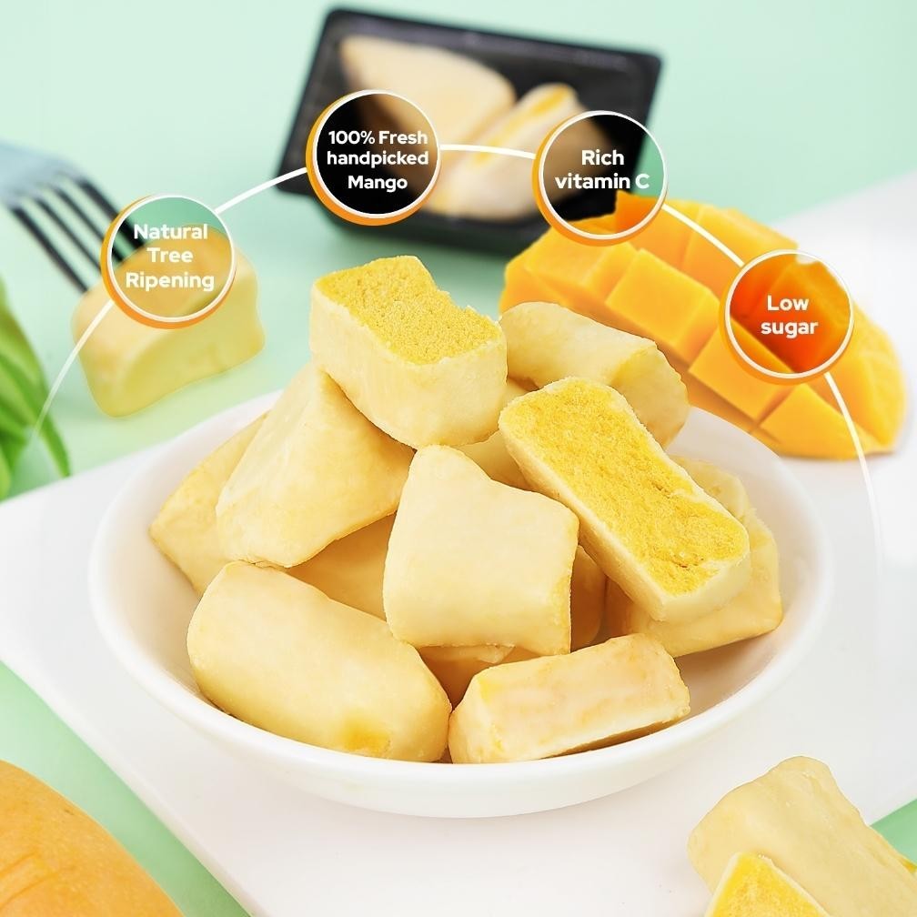 

Ursnacks MANGO FREEZE DRIED FRUIT - Snack Import Keripik mangga vakum Kering Halal BPOM Rendah Gula Sehat