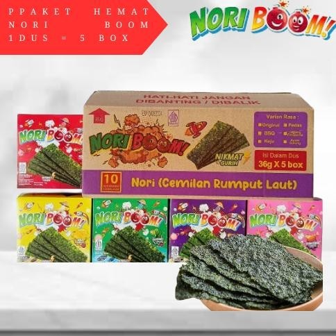 

PAKET HEMAT NORI BOOM 5 RASA | 1 DUS 5 RASA | SNACK RUMPUT LAUT