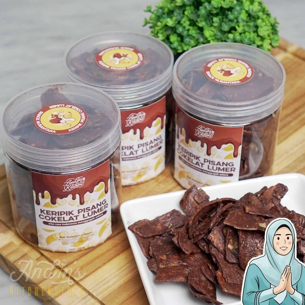 

Keripik Pisang Cokelat Lumer Nusantara - Garing, Cokelatnya lumer banget berat 150 gram