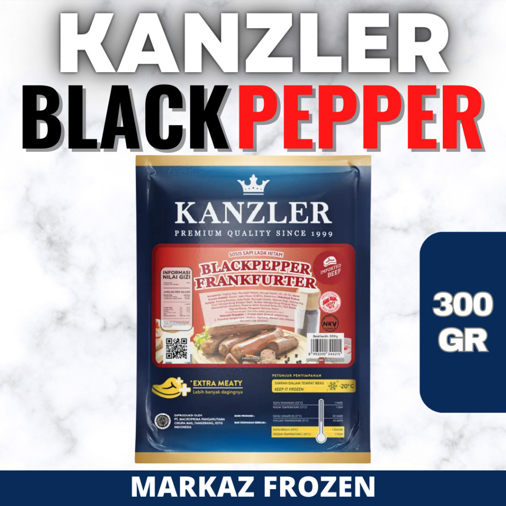 

KANZLER BEEF BLACKPEPPER FRANK 300GR (20/Q)