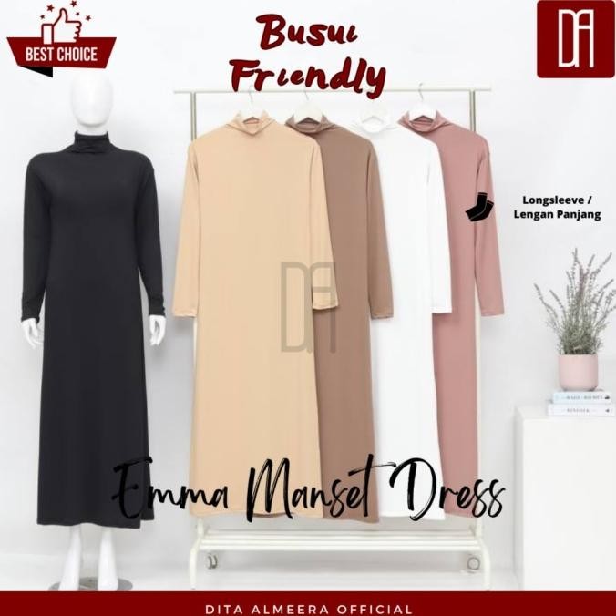 Dalaman Gamis Manset Muslim Busui Lengan Panjang Inner Dress Premium