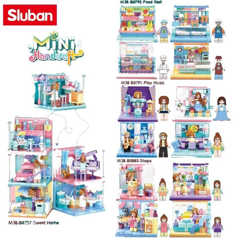 Mainan Lego Anak Sluban Balok Susun Bricks Mini Handcraft Rumah Rumahan Girls Perempuan