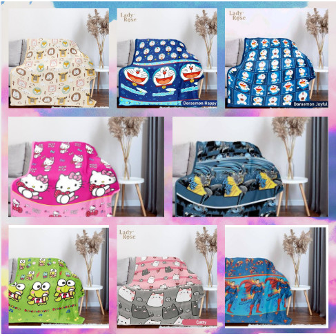 Selimut Lady Rose Karakter Motif Varian uk 160x200cm / Selimut Murah Lady Rose