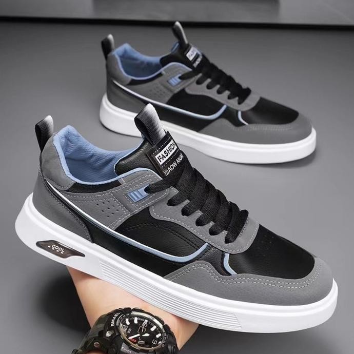 Keeping Sepatu Sneakers Pria Sepatu Olahraga Cowok Keren Hitam KSR116