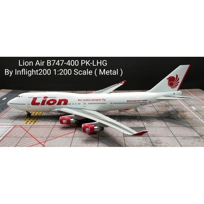Lion Air B747-400 PK-LHG By Inflight200 1:200 Scale Metal