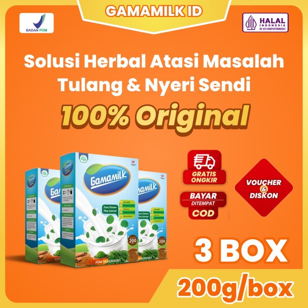 

jakala - [3 box] gamamilk susu etawa - rekomendasi ilmiah atasi masalah nyeri sendi tulang, asam urat rematik, sesak nafas, asma, maag dan asam lambung