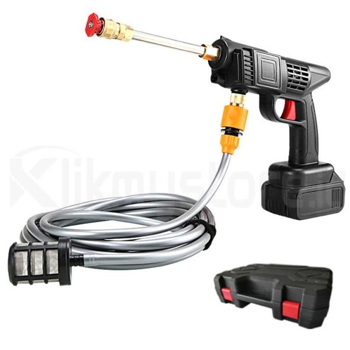 Mesin Alat Cuci Steam Mobil Wireless Jet Gun Baterai Portable Motor AC