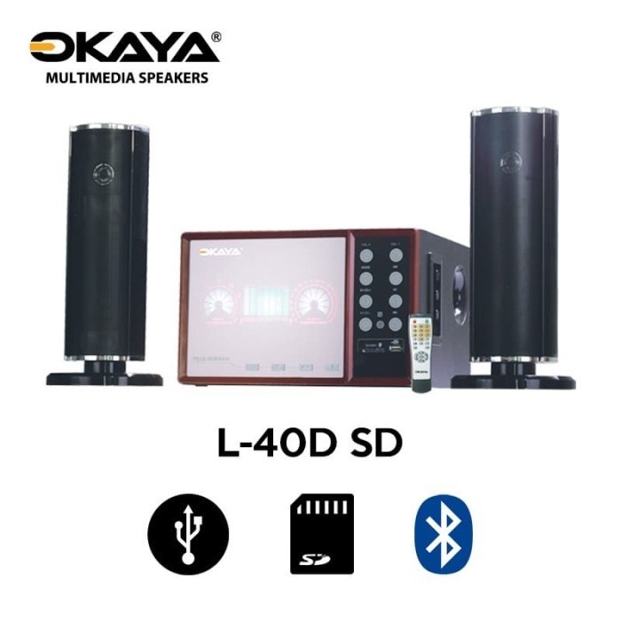 FREE ONGKIR SPEAKER AKTIF SUBWOOFER 2.1 CH OKAYA L-40DSD FREE BLUETOOTH USB FREE ONGKIR