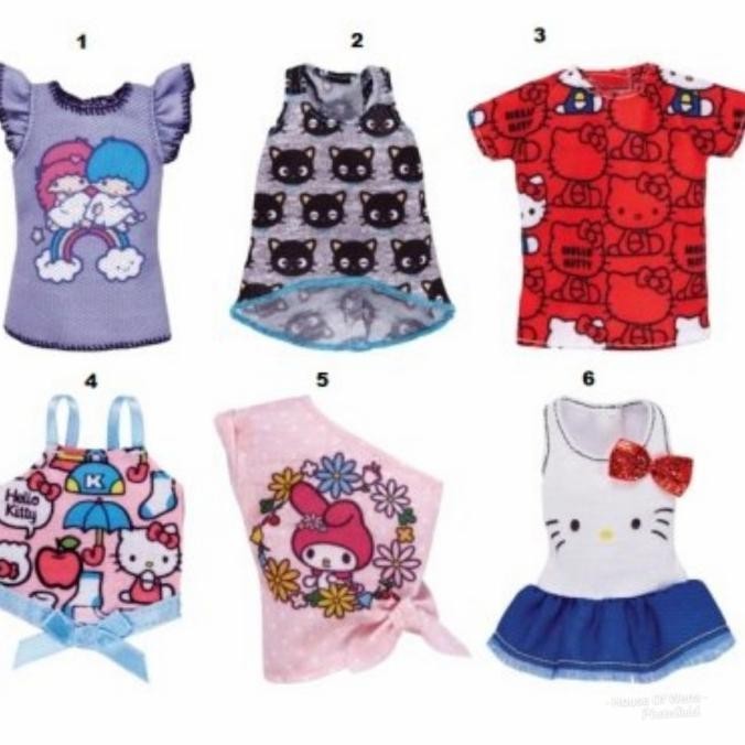 New Barbie Hello Kitty Clothes Original - Baju Boneka Barbie - Baju Barbie Original