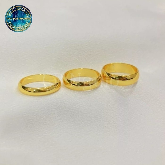 Cincin Emas Asli 24 karat Model Polos