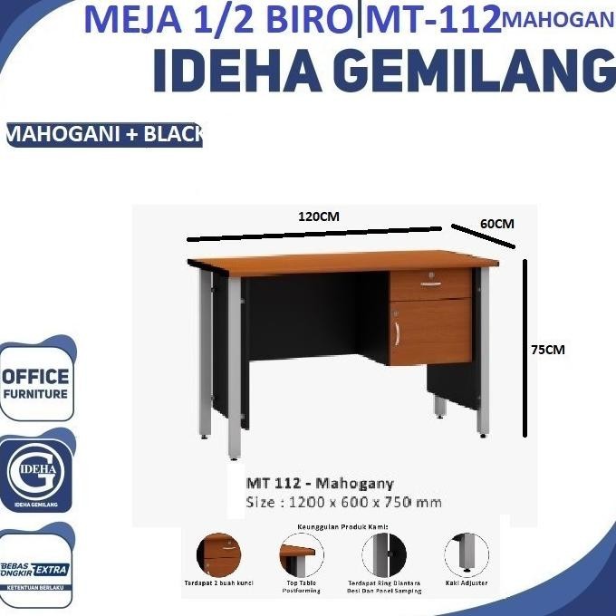 Promo Terbatas Meja Kerja Kantor Kaki Besi Popular Meja Guru Setengah Bunypomi