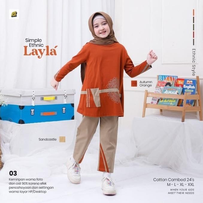 Barang Terlaris Simple Ethnic Layla & Qais Hoofla Kids Setelan Baju Tokobunfaka