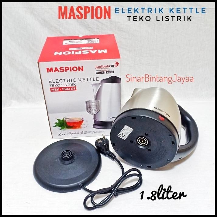 MASPION TEKO LISTRIK PEMANAS AIR 1,8LITER KETTLE LISTRIK 1,8L MEK1802