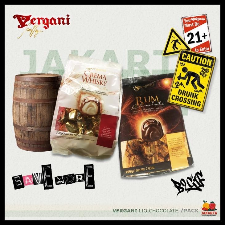 

Vergani Liq / Rhum / Wshky Chocolate Dark Crema Permen Snack Cemilan Coklat Isi Keras Heula 5% 21 17 Up Originalll 100%