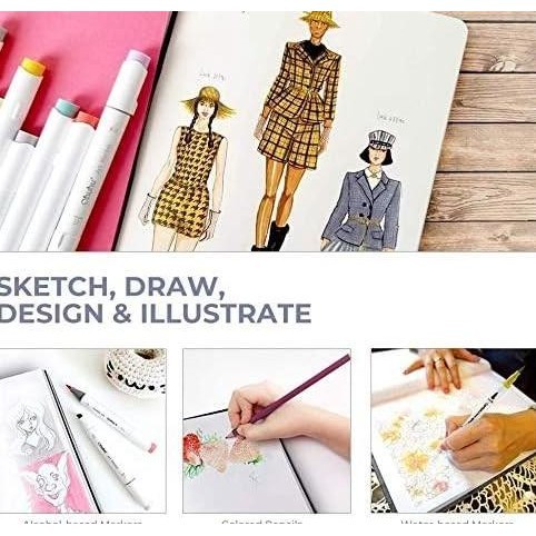 

Ohuhu Marker Pad 78 Sheets Hardcover Sketch Book Buku Gambar