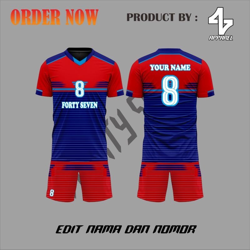 Jersey Set Voli Pria/Wanita Full Printing