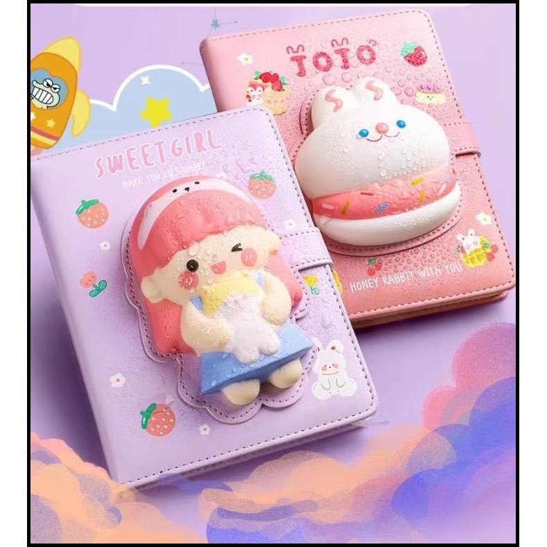 

TERMURAH BUKU NOTEBOOK SQUISHY, BUKU CATATAN DIARY SQUISHY 3D KARTUN LUCU ANAK