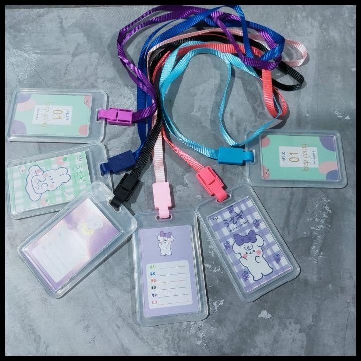 

TERBARU ID CARD HOLDER TRANSPARANT PLUS LANYARD TEMPAT ID CARD TRANSPARANT