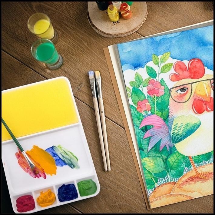 

GRATIS ONGKIR JOAN MIRO KIDS PAINT PALETTE FOLDABLE NON-SLIP PALET LUKIS CAT ANAK