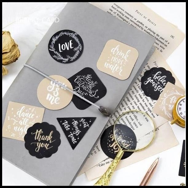 

DISKON STICKER STIKER GOOD NIGHT LATTERING QUOTE MOOD SURAT HIASAN BUKU DIARY