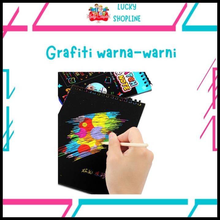 

TERBARU MAGIC COLOR RAINBOW SCRATCH PAPER NOTE BOOK 14X20CM !!!