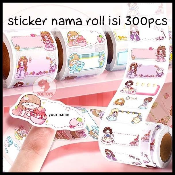 

TERMURAH SHUKAKU STICKER NAMA ROLL ISI 300 PCS | STICKER LABEL SEKOLAH !!!!