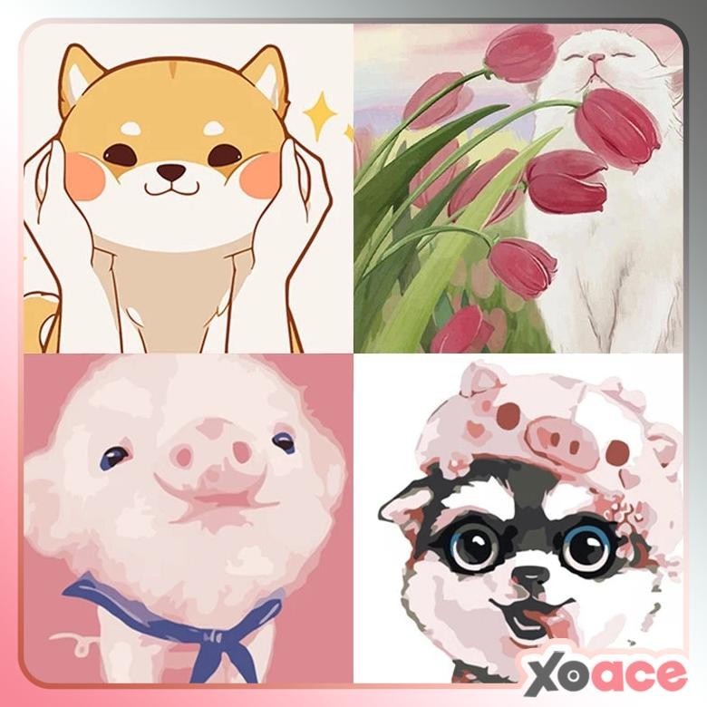 

dg-78 Canvas Paint By Number Painting By Numbers Kit Digital Oil Painting DIY Lukisan 20 x 20 Seri Animal Premium