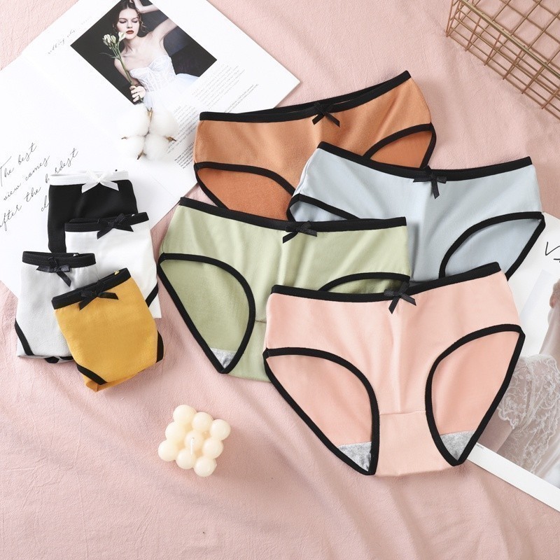 D429 LF CD Celana Dalam Wanita Remaja Underwear Wanita Motif Pita Kecil  Bahan Halus Lembut Tidak Me