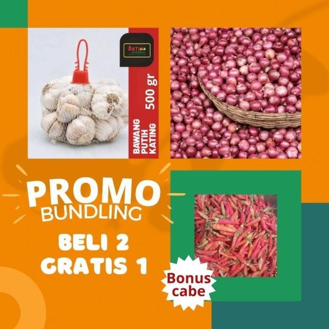 

PROMO Bawang Kating 250Gr + Bawang Merah Besar Sedang 250Gr Bonus Cabe 150 BERKUALITAS