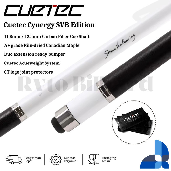 CUETEC SVB WHITE BLACK PLAYING CUE STIK BILLIARD - RYTO BILLIARD
