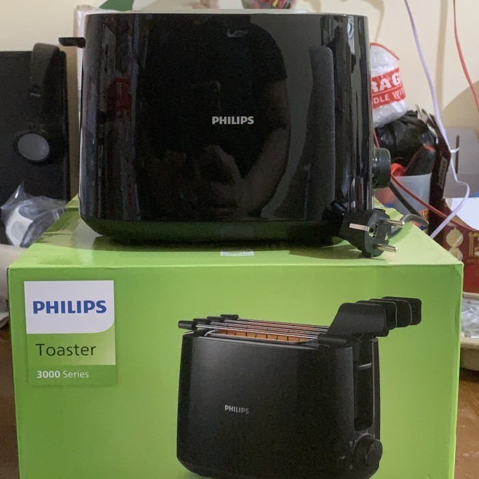 Toaster Philips HD2583/90 Pemanggang Roti 2 Slot Hitam