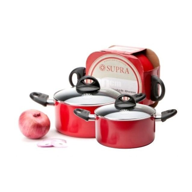 Panci Teflon + Tutup Kaca 24 Cm Supra Rosemary / Dutch Oven